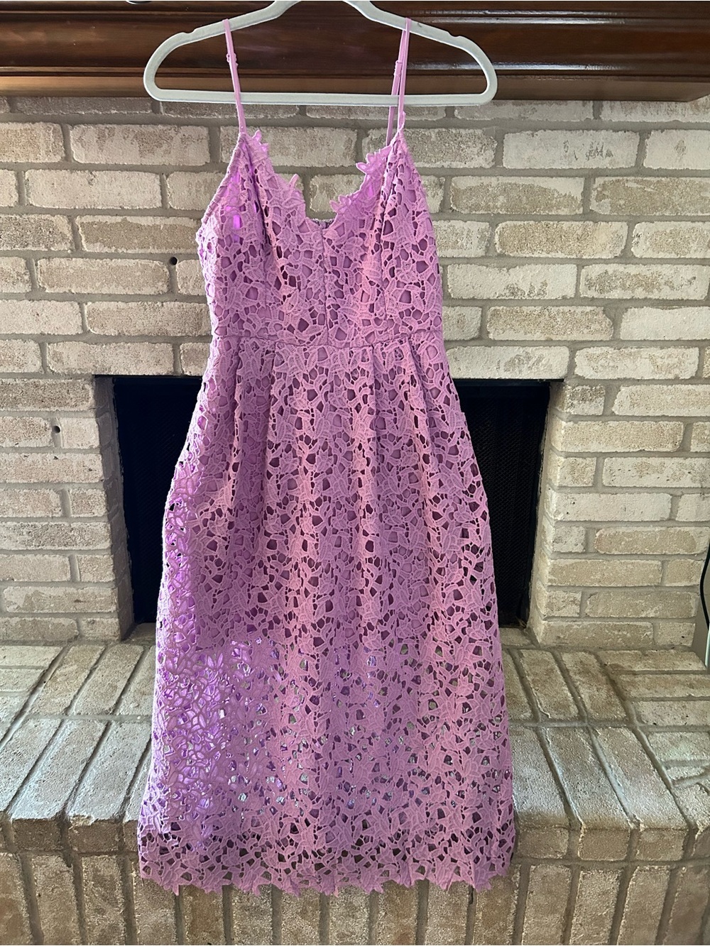 ASTR Lace High-Low Spaghetti Strap Dress - Lavender EUC M